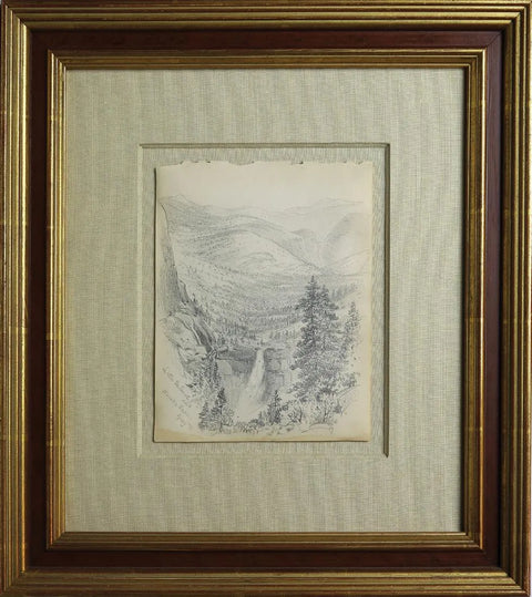 James D. Smillie Pencil Drawing of Little Yosemite