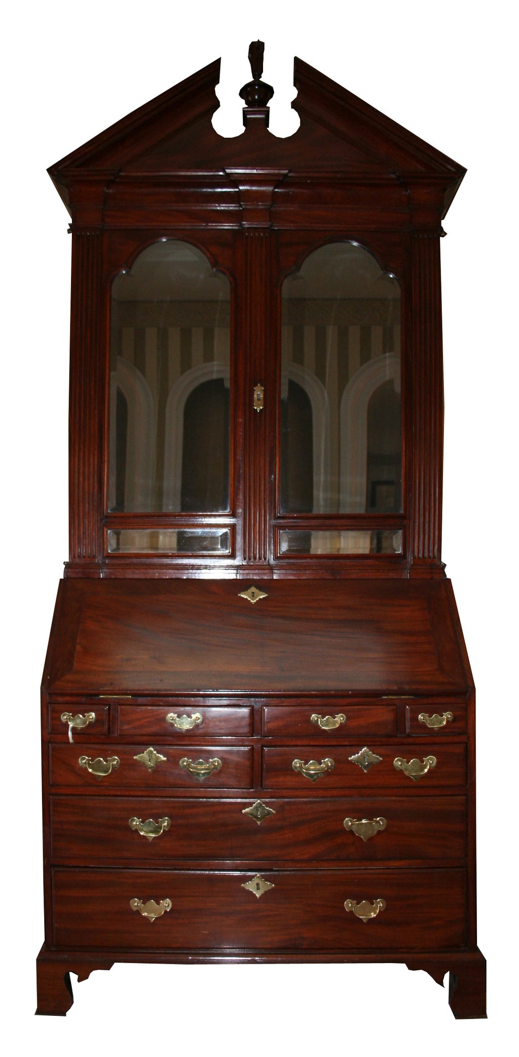 Important Chippendale Carved and Figured Mahogany High Chest of