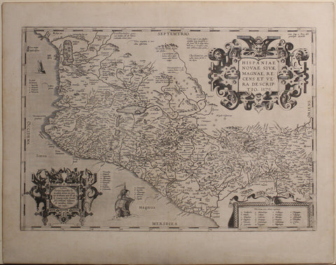 Abraham Ortelius. Hispaniae Novae Sivae Magnae Recens Et Vera Descriptio 1579.