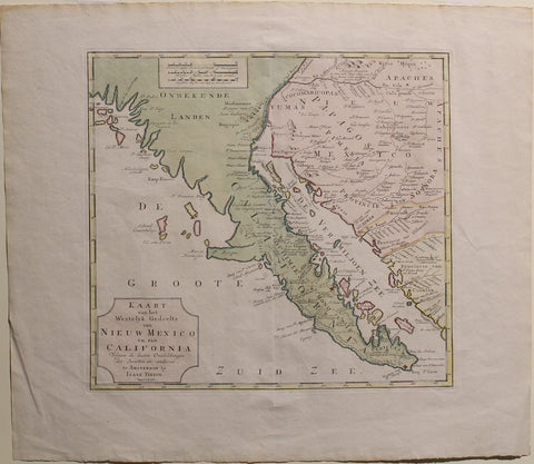 Tirion. Map of the Western Part of New Mexico and California. 1765.