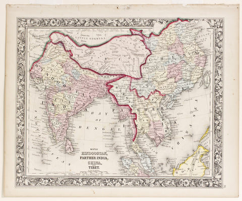 Map of Hindoostan, Father India, China, and Tibet