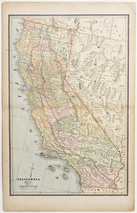 Map of California, 1887
