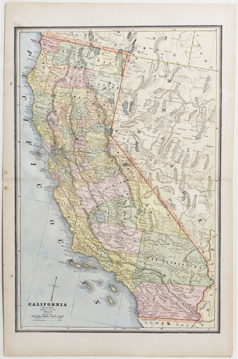 Map of California, 1888