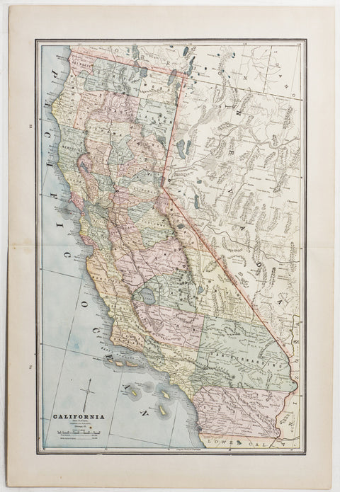Map of California, 1889