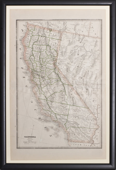 Map of California, 1884