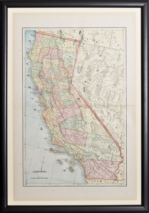 Map of California, 1892