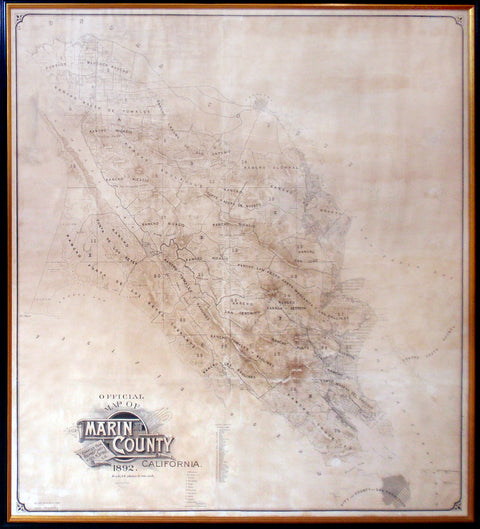 Official Map of Marin County, California 1892