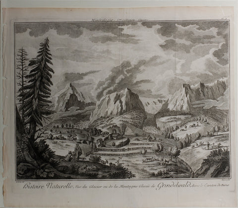 Histoire Naturelle, Vuew du Glacier de la Montagne Glacee de Grindelwald, dans le Canton de Berne