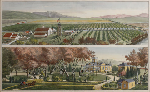 Residence and Farms of John Marlin/ Residence of C.W. Hathaway, San Lorenzo, Alameda County