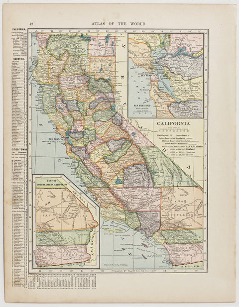 California with insets of Southeastern Region & San Francisco Bay