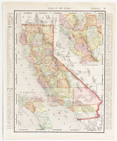 California with insets of Southern & Central Regions (1900)