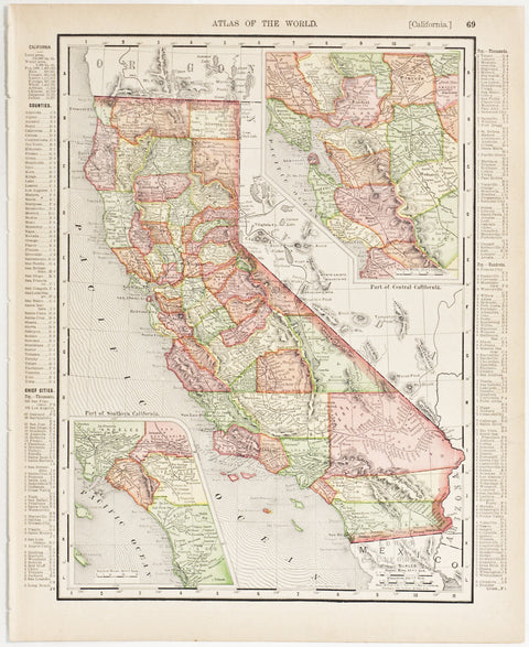 California with insets of Southern & Central Regions (1907)