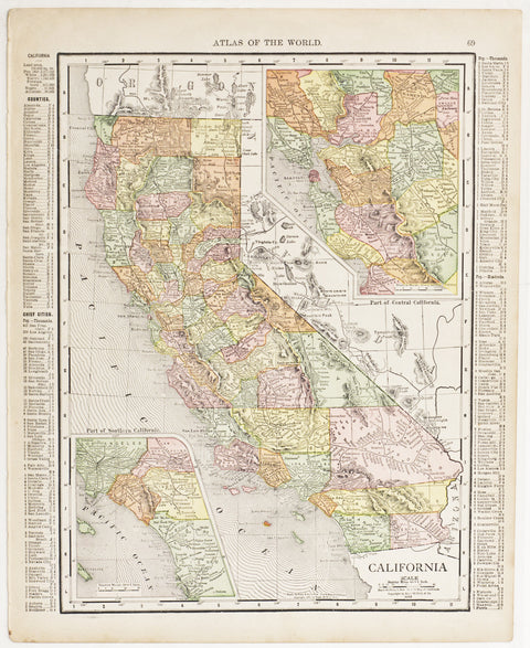 California with insets of Southern & Central Regions (1916)