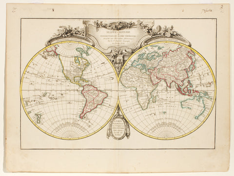 Mappe Monde ou Description Du Globe Terrestre assujettie aux Observations Astronomiques Paris